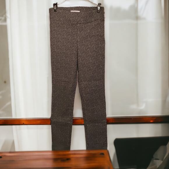 MARGARET M Pants Womens Medium SLIMMING SYLVIE BLACK office career fall print - Picture 1 of 7